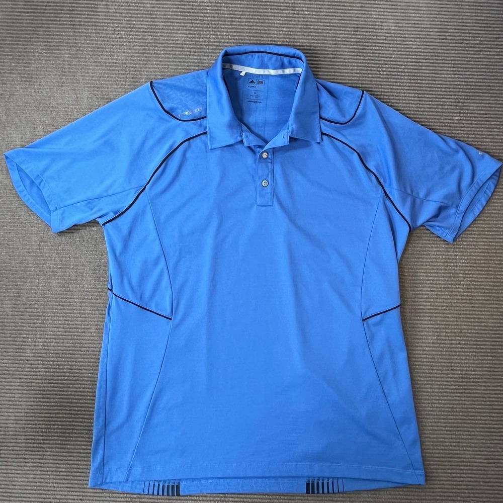 Adidas Golf ClimaCool Formotion Polo Shirt Mens Size XL Blue Short Sleeve